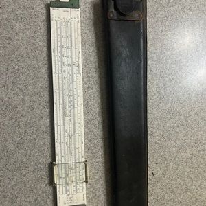 Vintage Keuffel & Esser Doric 12" Slide Rule N9081-3 with Leather Sleeve